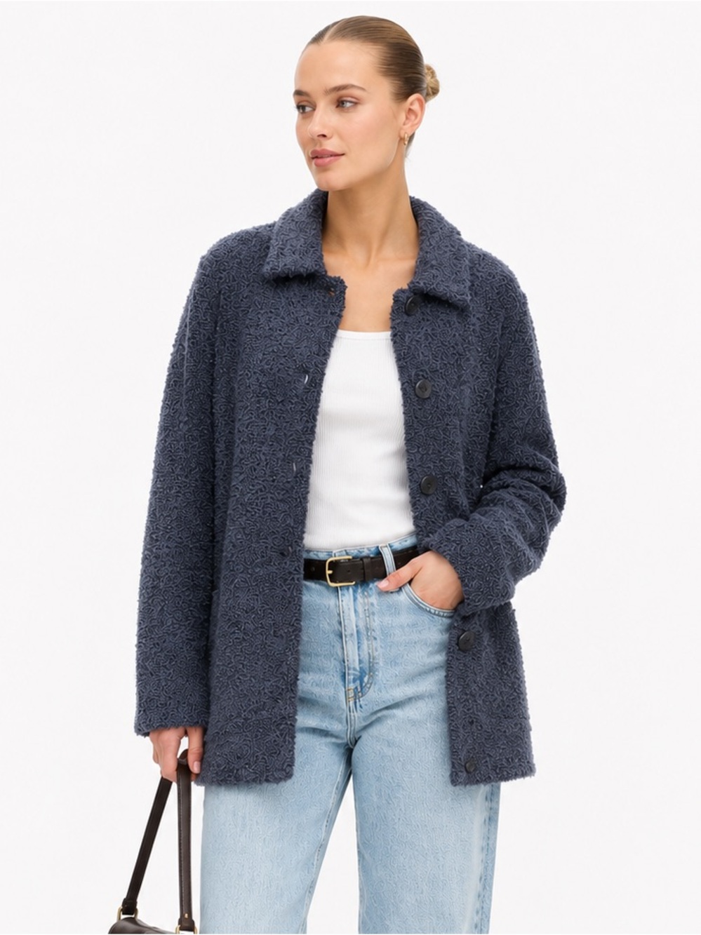 Eileen Fisher Curly Jacquard Wool Jacket